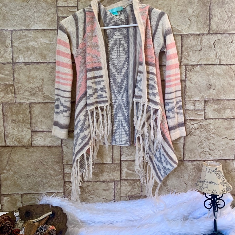 Open Knit Boho Fringe Cardigan